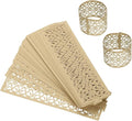 uxcell 100Pcs Napkin Rings Laser Cut Foil Paper, Napkin Holder Hollow Napkin Bands for Weddings Party Serviette Table Decoration Restaurant (Brown, 5.3 x 1.6)