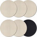 Simple Line Linen Texture Coasters Set of 6, Non-Slip Cup Coaster Mat by PIEPLE