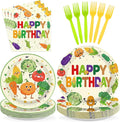 96Pcs Vegetable Birthday Party Decorations, Serves 24 | Cute Vegetable Plates by Greencian