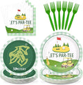96 Pcs Golf Party Decorations for Girls Boys, Serves 24 | Yellow Green Golf by Greencian