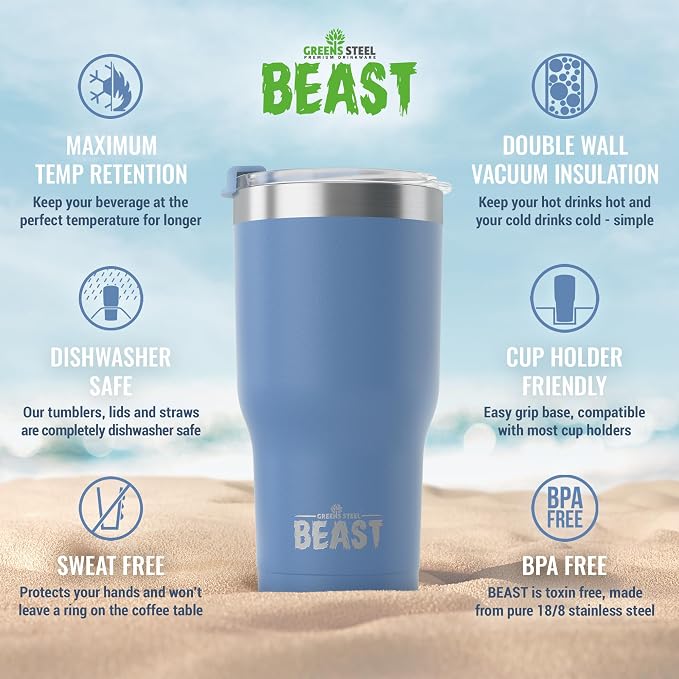 Beast 30 oz Tumbler Stainless Steel Vacuum Insulated Coffee Ice Cup Double Wall - Image 6