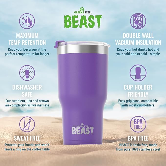 Beast 40 oz Tumbler Stainless Steel Vacuum Insulated Coffee Ice Cup Double Wall - Image 6