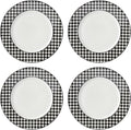 Lenox Dinnerware Set, Gingham Black Dinner Plates, Service by Lenox