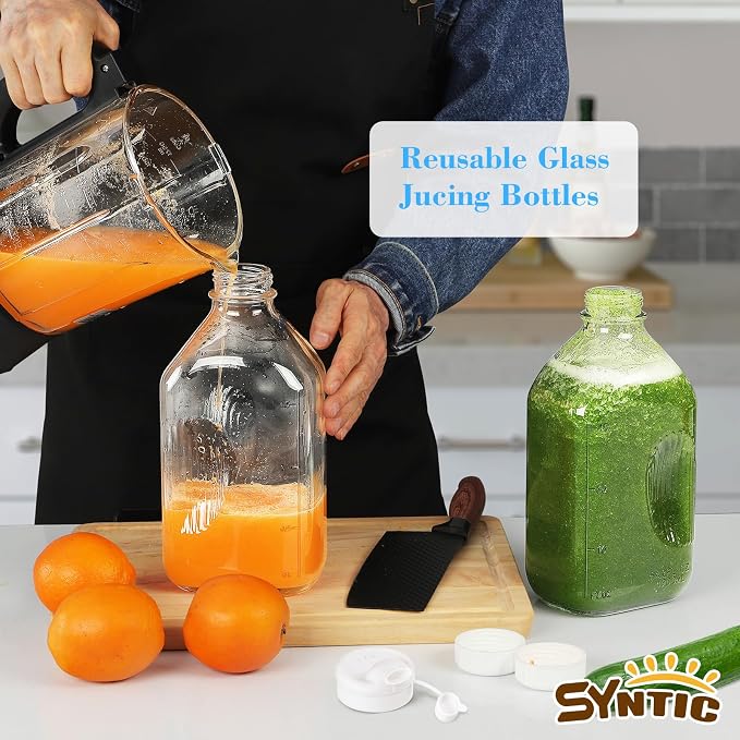 Syntic 3 Pack 64 Oz Glass Milk Bottles - Image 5