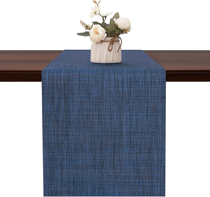 Table Runner 72 Inches Long, Vinyl Woven Heatproof Table Runners | Washable by Banchif