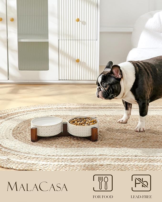 MALACASA Dog Bowl Set, Ceramic Bowls - Image 3