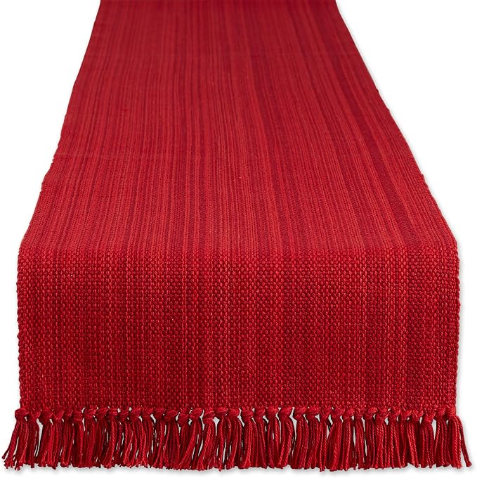 DII Variegated Tabletop Collection, Table Runner3x72, Tango Red by DII
