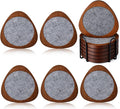 6 Pcs Mid Century Modern Coasters Wood Absorbent Coaster by Newtay