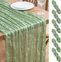 Asee'm 6pcs Sage Green Cheesecloth Table Runner Summer 10FT Gauze Sheer | Boho by Aseem