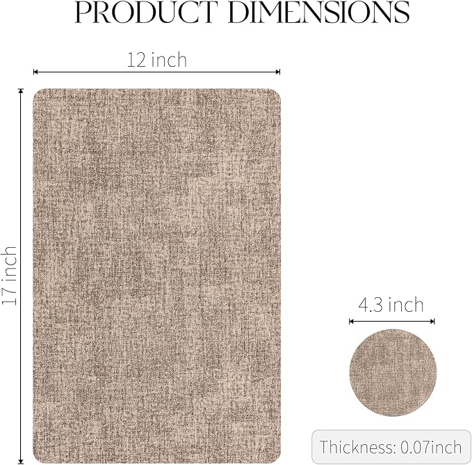 MOSAYT Placemats Set of 8, Heat Resistant Vinyl Place Mats with Coasters, Wipeable Washable 100% Waterproof Oil Proof Faux Leather Table Mats for Kitchen Dining Party Outdoor, 12" x 17", Khaki