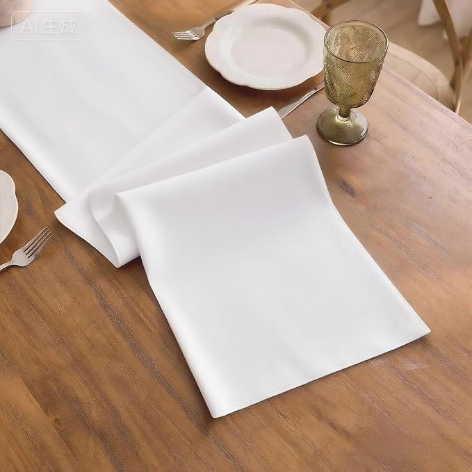 White Table Runner, Waterproof Washable Runners 36 Inches Long | Reusable 12x36 - Image 3