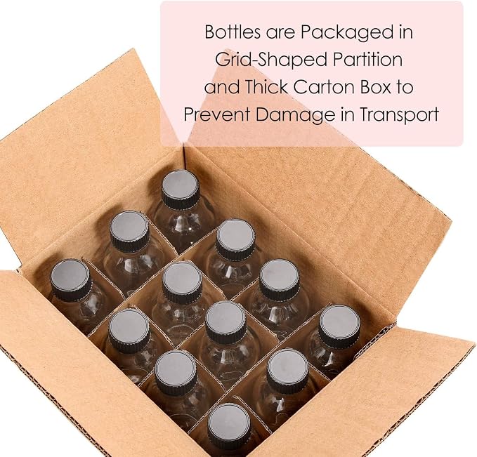 AOZITA 12 Pack, 2 oz Small Clear Glass Bottles w/Lid & 3 Funnels - 60ml Boston - Image 8