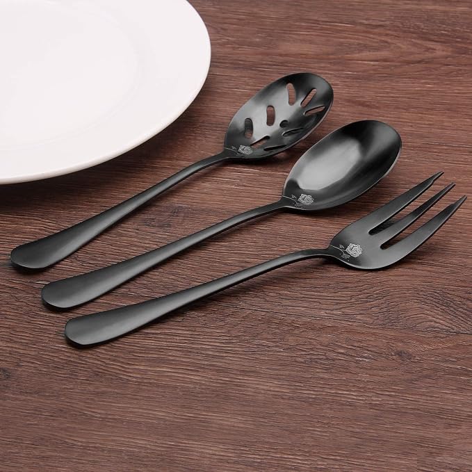 Matte Black Serving Set, sharecook 5-Piece 18/0 Stainless Steel Large Hostess - Image 5