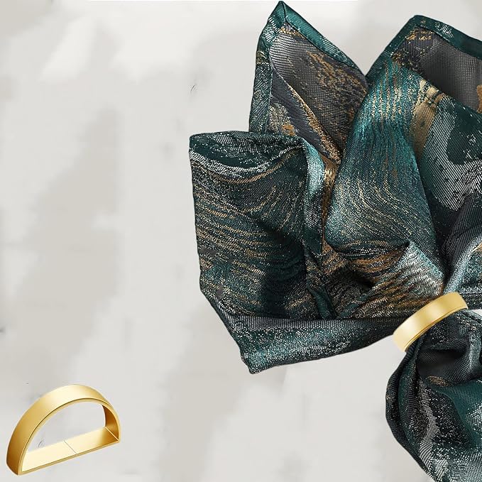 8 Pcs Matt Gold Napkin Rings - Image 8