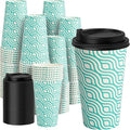 YEEHAW 16 oz Coffee Cups with Lids, 100 Pack | Heat & leak-proof paper by YEEHAW