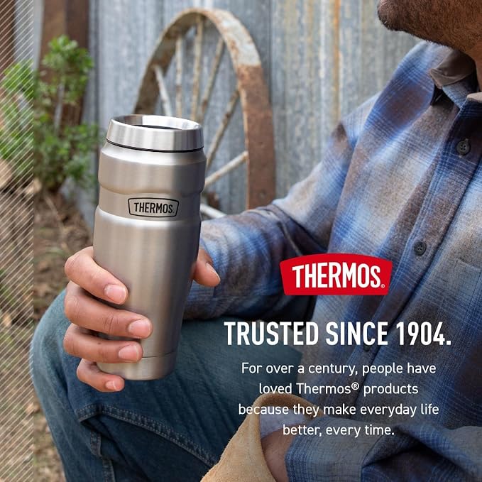 THERMOS Stainless King Stainless Steel Tumbler, Matte Pink | Vacuum-Insulated - Image 7