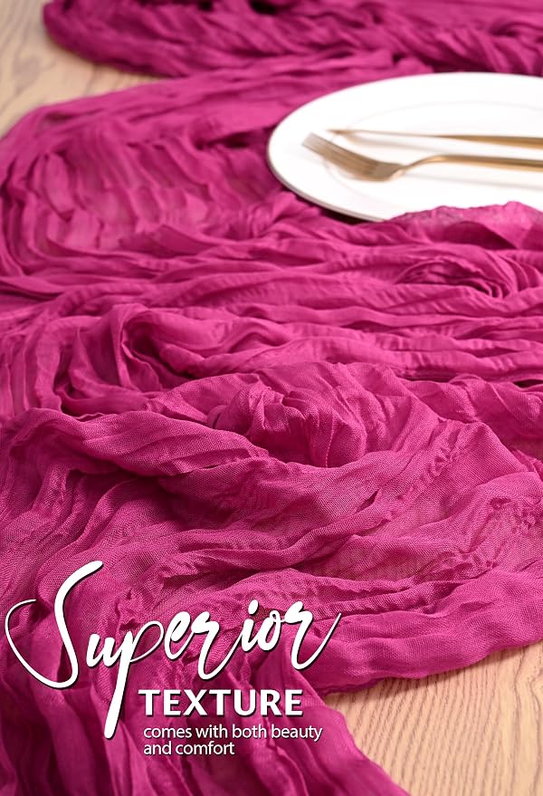 30 Pack Cheesecloth Table Runner 10FT Fuschia Table Runner Boho Gauze Cheese - Image 4