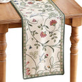 bilin gaier Designer French Linen Extra Long Table Runner, Floral Pattern by bilingaier