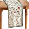 bilin gaier Designer French Linen Long Table Runner, Floral Pattern, Dining by bilingaier