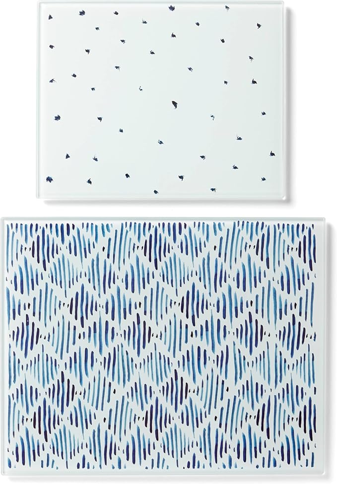 Lenox 895698 Blue Bay 2-Piece Glass Cutting Board Set by Lenox