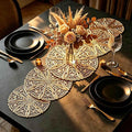 Gold Table Runner 36 Inches Flower Dining Table Runner Fall Decor | Vinyl by yuboohomedecorations