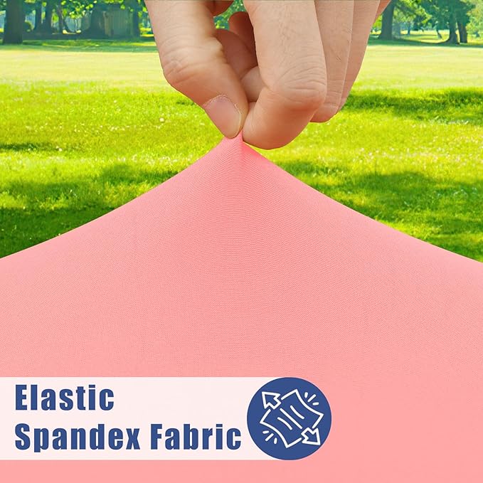 Round Spandex Tablecloth, Elastic Fitted Waterproof Tablecloths for 36"-44" Tables, Stretch Washable Picnic Table Cover for Camping, Dining, Indoor and Outdoor,Coral Red