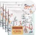 Maison d' Hermine Cloth Napkins Set of 4 100% Cotton for Thanksgiving Christmas Decorations Everyday Reusable Square Fall Napkins Cloth Washable Dinner Party (Whitish Shabby Chique, 20"x20")