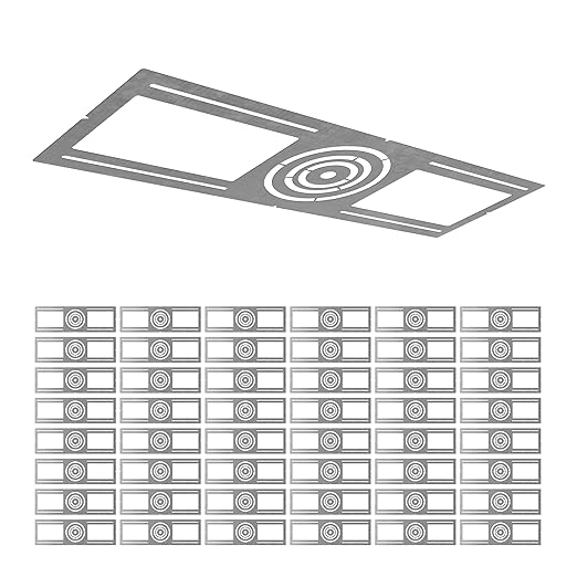 ASD 48 Pack New Construction Mounting Plate with Symmetric Round Hole - 3-4-6" Flat Steel Rough-in Wafer Light Bracket, LED Recessed Lighting Housing