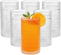 Large Vintage Hobnail Drinking Glasses Set of 6, 16oz Clear Highball Glasses by HEFBCOMK