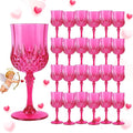 24Pack Plastic Wine Glasses, 7oz Vintage Goblets by LEYIQU