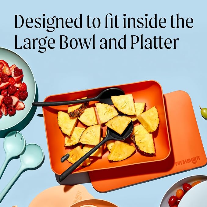 Salad Servers - Spoon and Fork Serving Set, Certified Recycled Food-Safe Plastic - Image 4