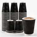 MOUMOULIFE 12 oz Disposable Paper Coffee Cups 100 Pack, Leak Proof Insulated by moumoulife