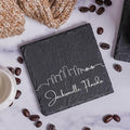 Blue Ridge Mountain Gifts - Jacksonville FL Skyline Coasters, Set of 4 - Jacksonville Florida Souvenir, Slate Coasters with Minimalist Skyline, Housewarming Gift for Friends, Family, & Neighbors