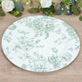 Efavormart 6 Pack Floral Acrylic Charger Plates in French Toile Pattern by efavormart