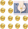 14K Gold Napkin Rings Set of 12, Metal Gold Napkins Rings Holder Buckles by FAZKAR