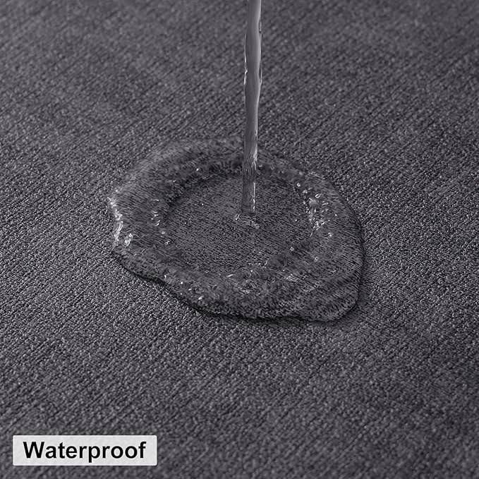 homing Round Faux Leather Placemat and Coaster 4 Packs, Washable Heat Resistant Dining Place Mats, Wipeable Double-Sided Table Mats for Indoor and Outdoor, Diameter 13 and 3.93 inch, Charcoal