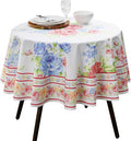 Maison d' Hermine Table Cloth Round Table 100% Cotton 63 Round Inches Tablecloth Reusable Decorative for Dining Room Farmhouse Home Valentines Day Decorations Spring Summer - Vintage Floral