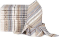 Multi Color Stripes Cotton Hemstich Napkin, Decorative Wedding Cocktail Mashine Washable Dinner Napkins with Mitered Corners - Pack of 12-18x18 Inch - Ivory Multi