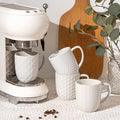 FOBENTA Ceramic Coffee Mugs Set of 4, 12oz Embossed Cups by FOBENTA