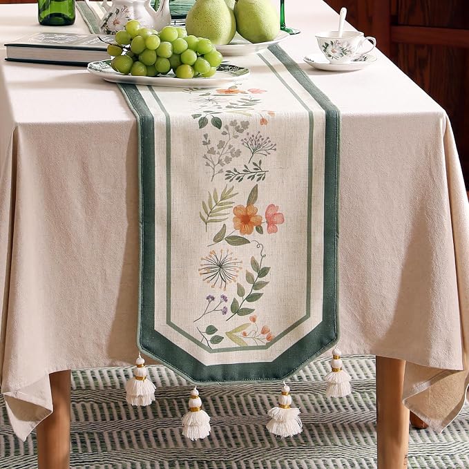 bilin gaier Designer Linen Small Table Runner, French Farmhouse Shabby Chic - Image 6