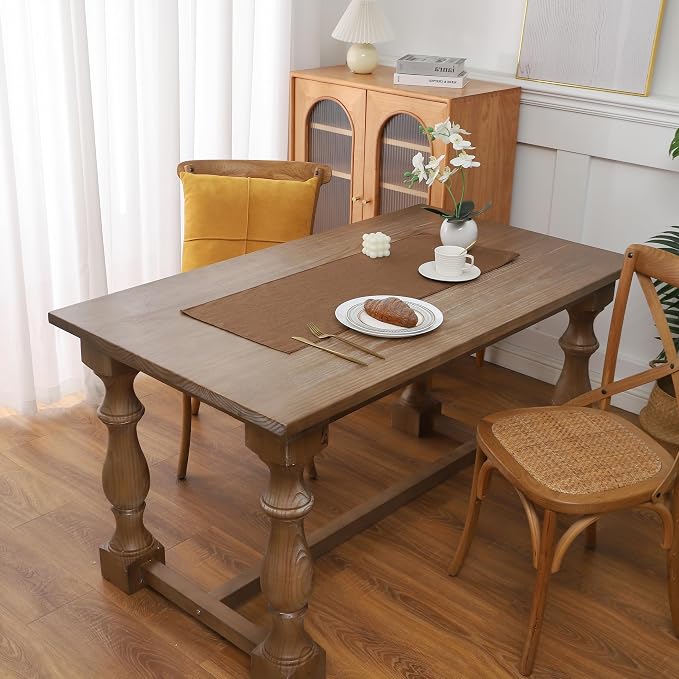 Gernaice 2PCS Solid Color Table Runner, Rustic Cotton Linen Farmhouse Table - Image 2