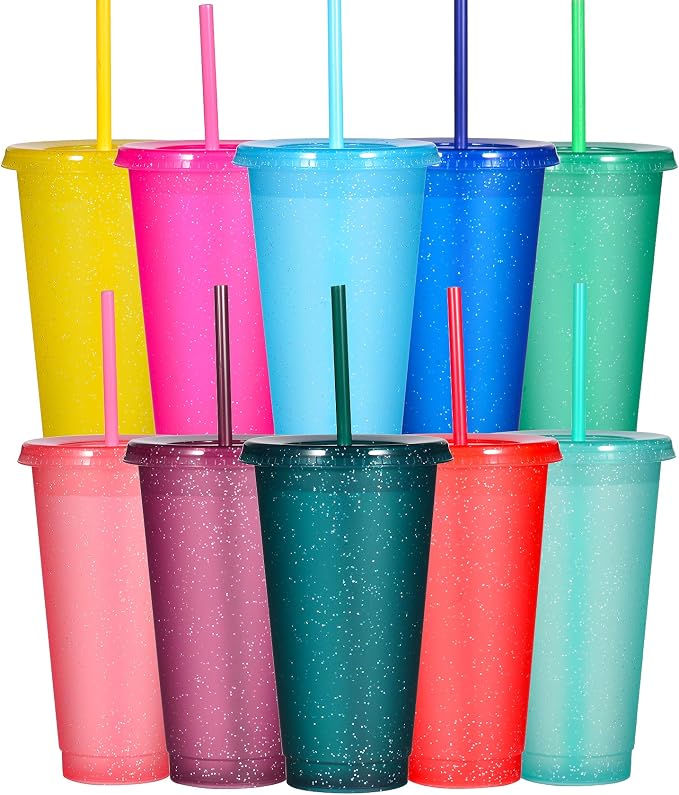 Suertestarry Tumbler with Straw and Lid, Water Bottle Iced Coffee Travel Mug Cup by Suertestarry