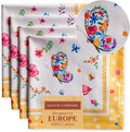 Maison d' Hermine Cloth Napkins Set of 4 100% Cotton Everyday Reusable Square Napkins Cloth Washable Dinner Wedding Valentines Day Decorations Spring/Summer (Happy Florals - Sweety, 20" x 20")