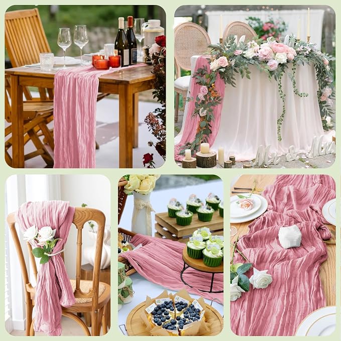 Cheesecloth Table Runner 10FT Boho Gauze Runner - Image 7