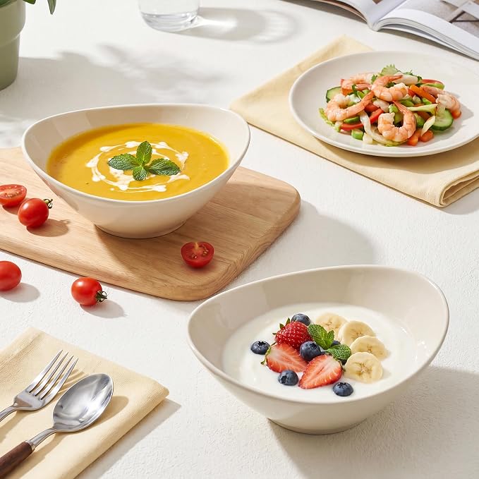Teocera 6 Inch Ceramic Breakfast Bowls Set of 6, 10 Ounce Small Yogurt Bowls - Image 2