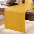Artoid Mode Yellow Double Sided Vinyl Faux Leather Table Runner, Seasonal by ArtoidMode