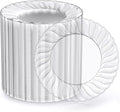 FOCUSLINE 100 Count 6 Inch Clear Plastic Plates, Disposable Heavy Duty Salad by FOCUSLINE