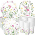 250 Pcs Wildflower Party Decorations Include Spring Summer Floral Paper Plates by Ziliny