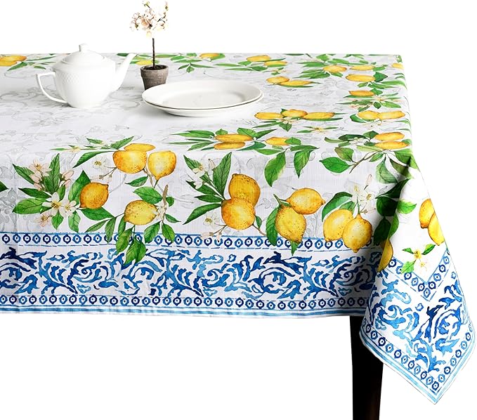 Maison d' Hermine Table Cloth Square Table 100% Cotton 54 x 54 Inches Tablecloth Reusable Decorative for Dining Room Farmhouse Home Valentines Day Decorations Spring Summer - Cedrat