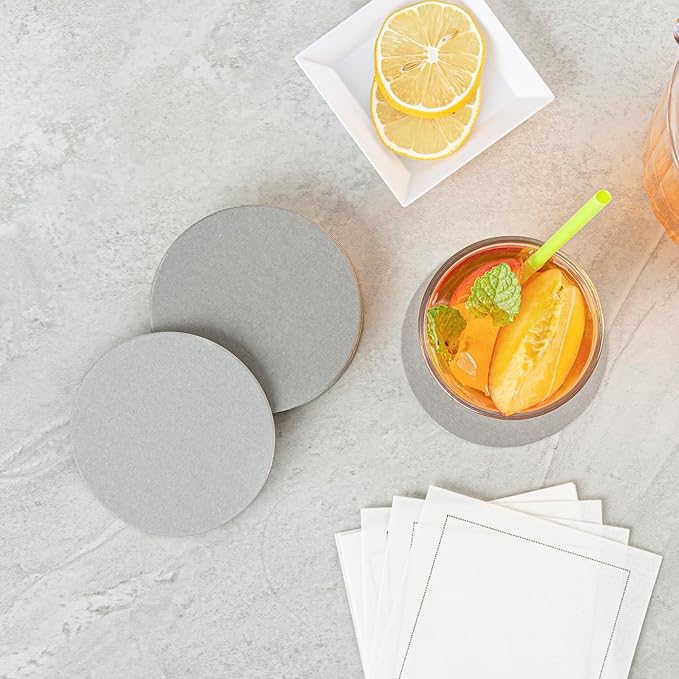 Restaurantware Paper Coasters 1000 Pack of 4 Inch Disposable Beverage Coasters Absorbent for Hot and Cold Drinks Gray Coffee Cup Essentials for Table Decor, Kitchen, Home Patio or Living Room